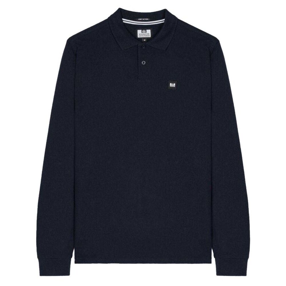 Weekend Offender Mens Long-Sleeved Polo Shirt / Navy